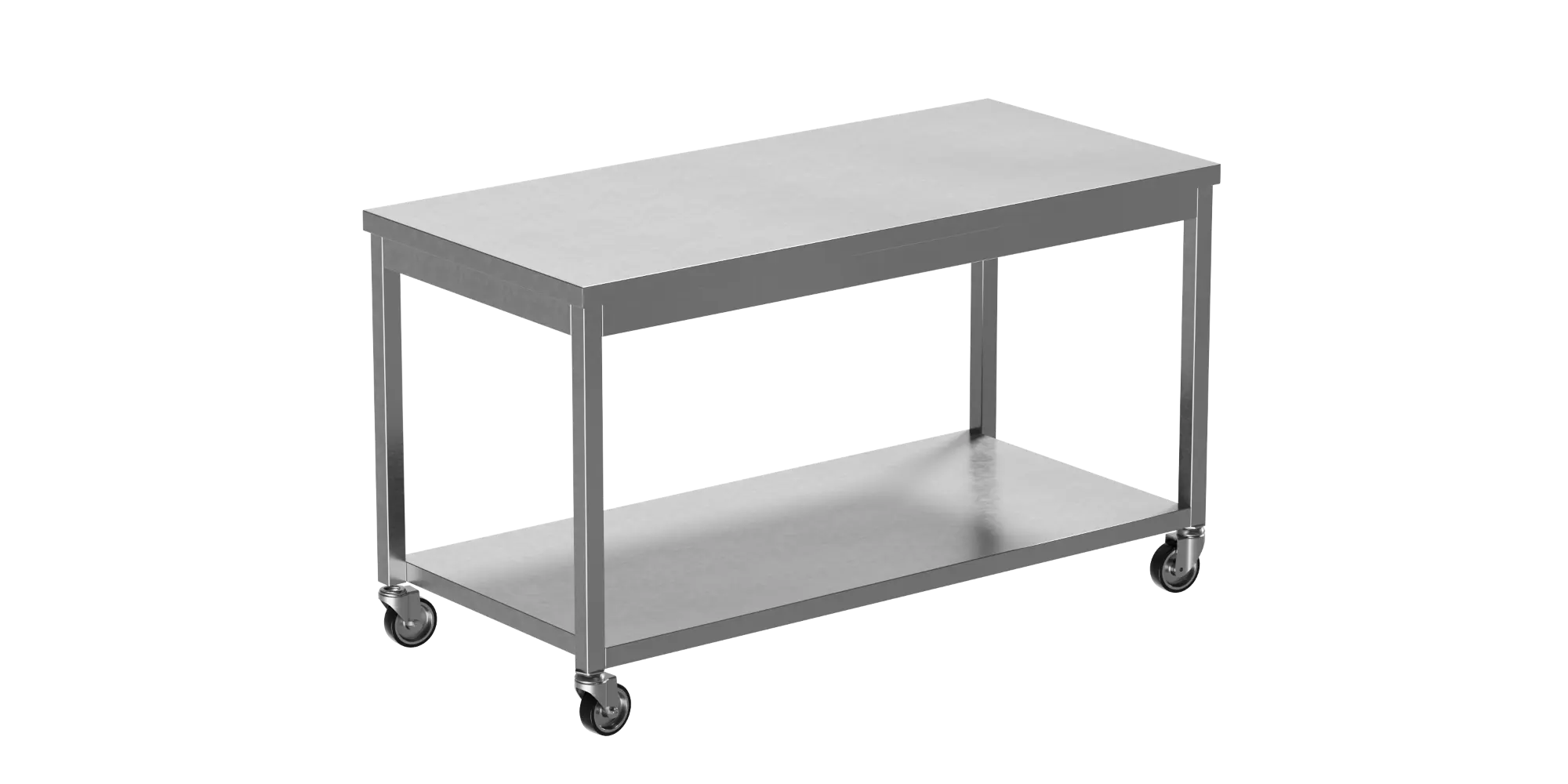 Hareketli Tezgah Taban Raflı (Mobile Work Table With Bottom Shelve) 1600x700x850